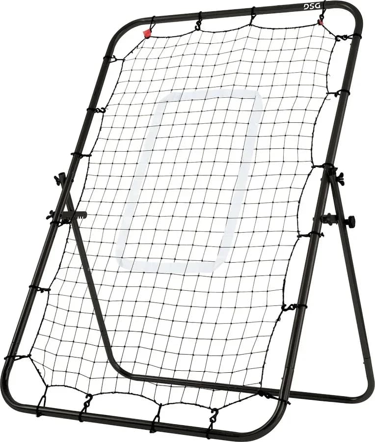 A pitchback rebound net with a strike-zone target